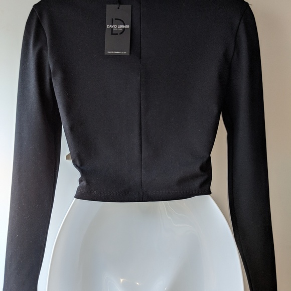 AWESOME WOMENS SHIRT CROP MOCK TOP DAVID LERNER - Picture 6 of 8